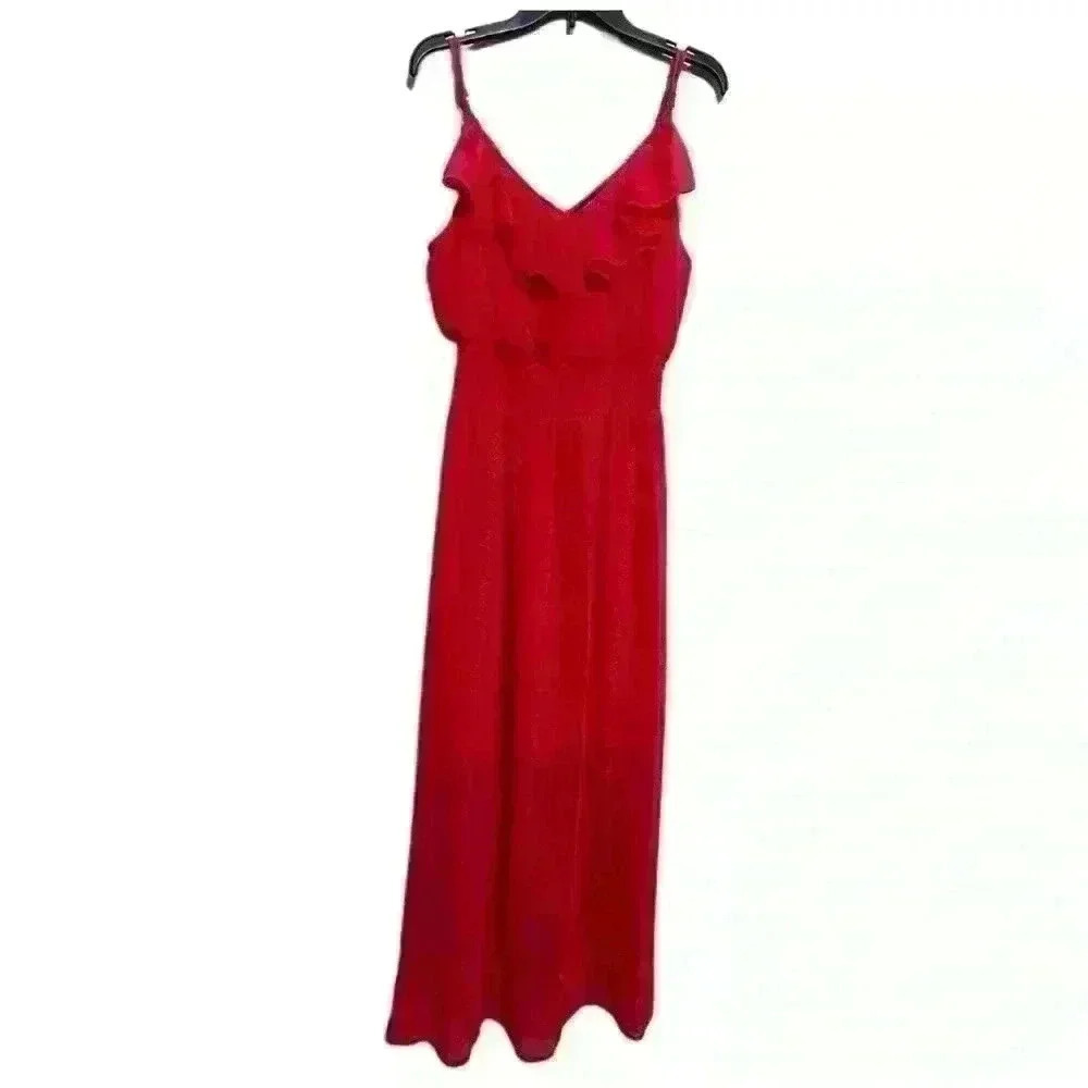 Heart Soul Womens Maxi Dress Size 1X Red Boho Outdoor Spring Summer Embroidery